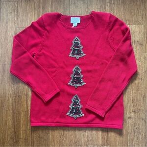 NWT Deadstock Christopher&Banks Hand Embroidered Holiday Themed Sweater: SMALL